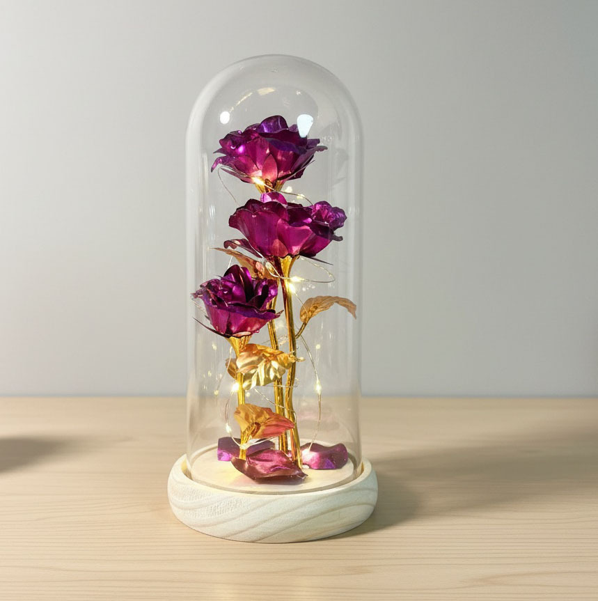 3 flores doradas de flores eternas regalos del Día de la Madre Qiuxi decorativos de mesa ramo de flores regalos del Día de San Valentín transfronterizos