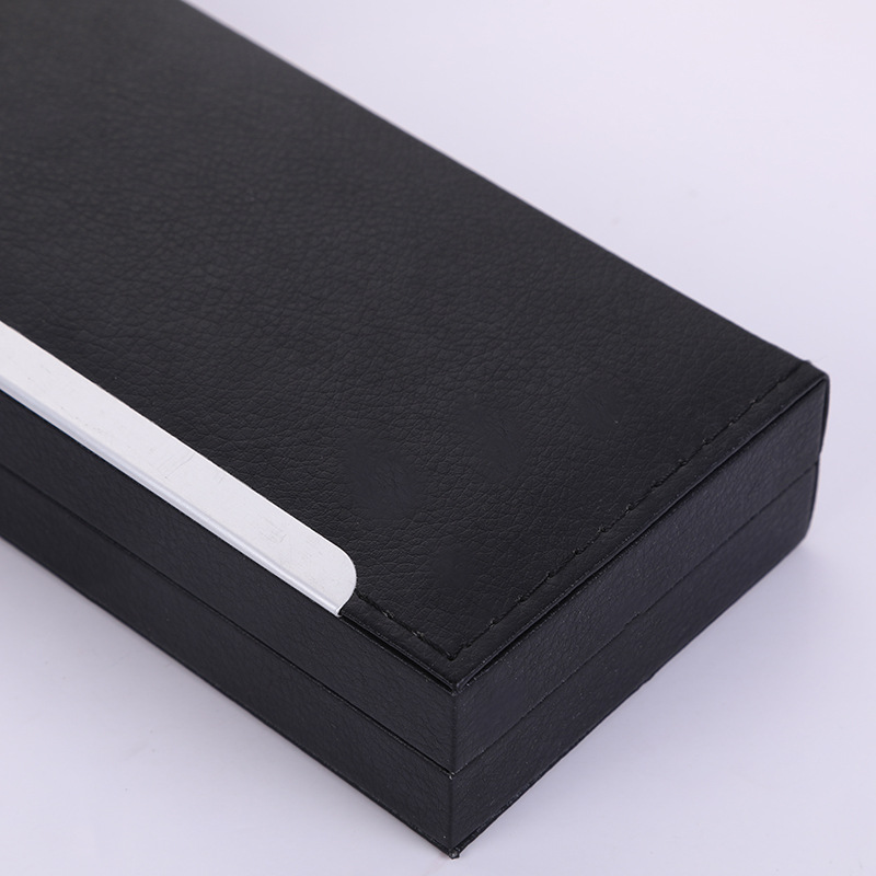 Fábrica en stock caja de regalo de negocios al por mayor caja de embalaje de pluma de metal caja de cuero de alta gama caja de pluma de regalo de impresión publicitaria