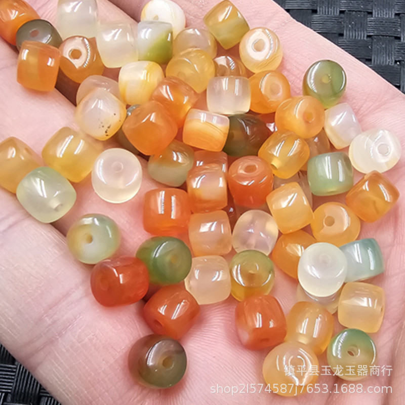 Agate white beads jade