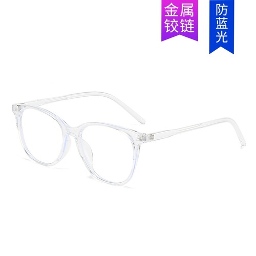 New stylish small round frame Korean blue light blocking glasses, ultra-light and fashionable, trendy glasses frame for girls, natural face revealing flat mirror