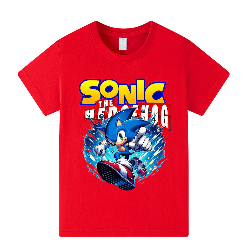 Sonic the Hedgehog/Sonic Printed Children's Short-Sleeved T-Shirt Top A1348