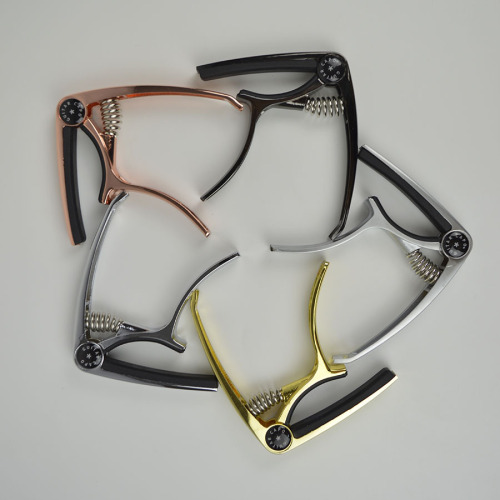 Zinc alloy metal capo folk guitar capo surface electroplating treatment with string nail capo clip