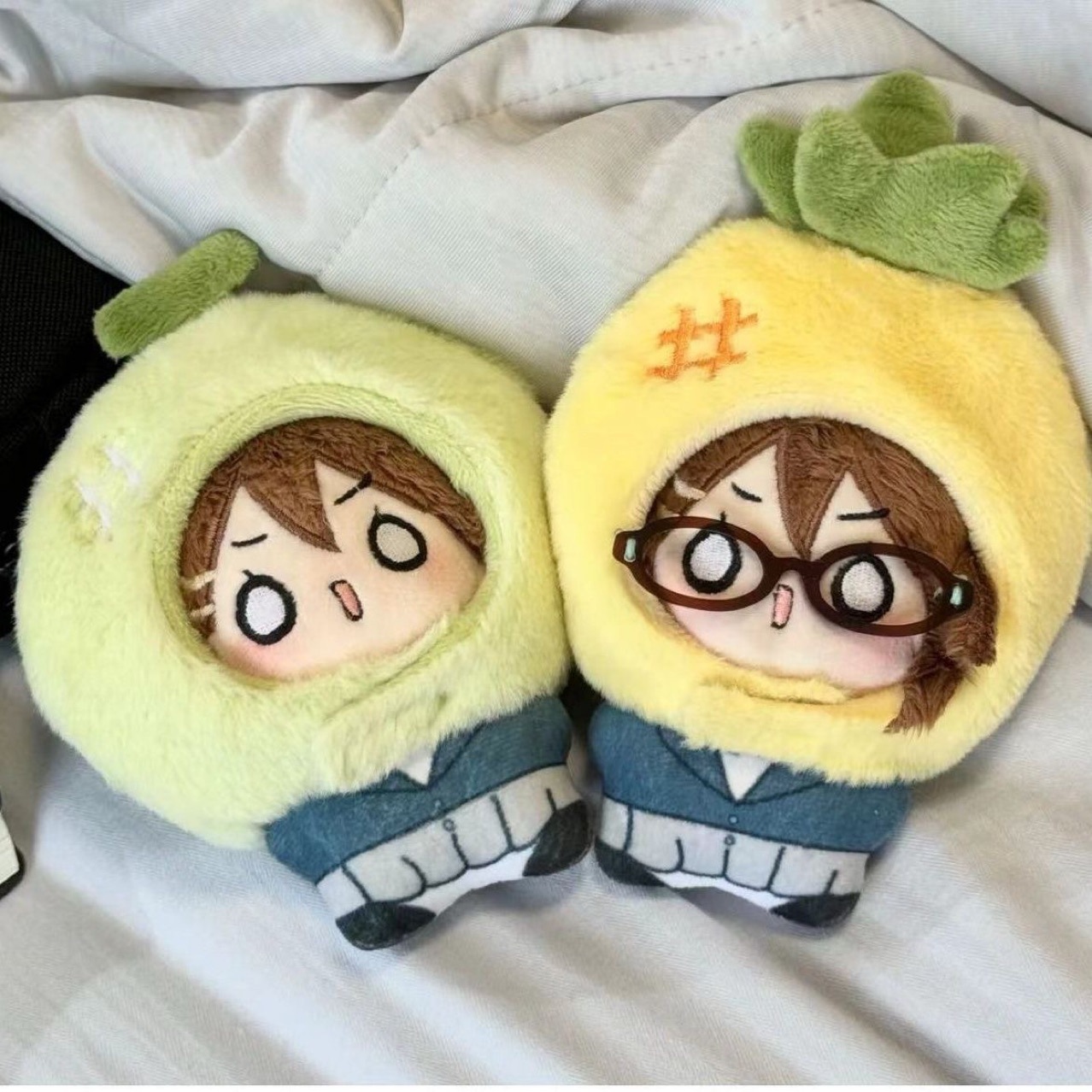 Alto valor facial auto-desprecio melón 10 cm muñeca de algodón cabeza lindo muñeca de peluche muñeca ropa de muñeca colgante