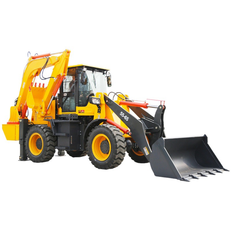 Dos excavadoras ocupadas, cargadoras, excavadoras de montacargas con tracción en las cuatro ruedas, ingeniería integrada, excavadoras de palas ocupadas de dos cabezas agrícolas