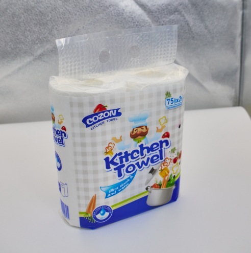 Exportación de papel de cocina 2 capas multifuncional papel de cocina toallas de papel de cocina Inglés papel de limpieza de cocina papel absorbente de cocina