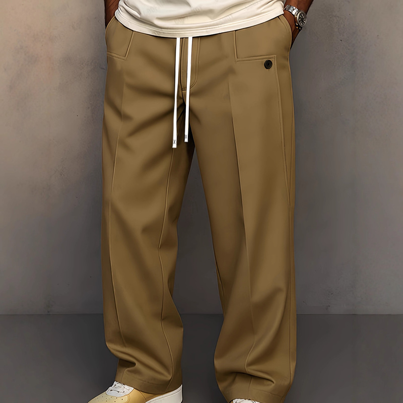 (in Stock) European and American Cross-Border 2026 Amazon Independent Site Autumn and Winter New Men's Casual Loose Straight-Leg Sweatpants