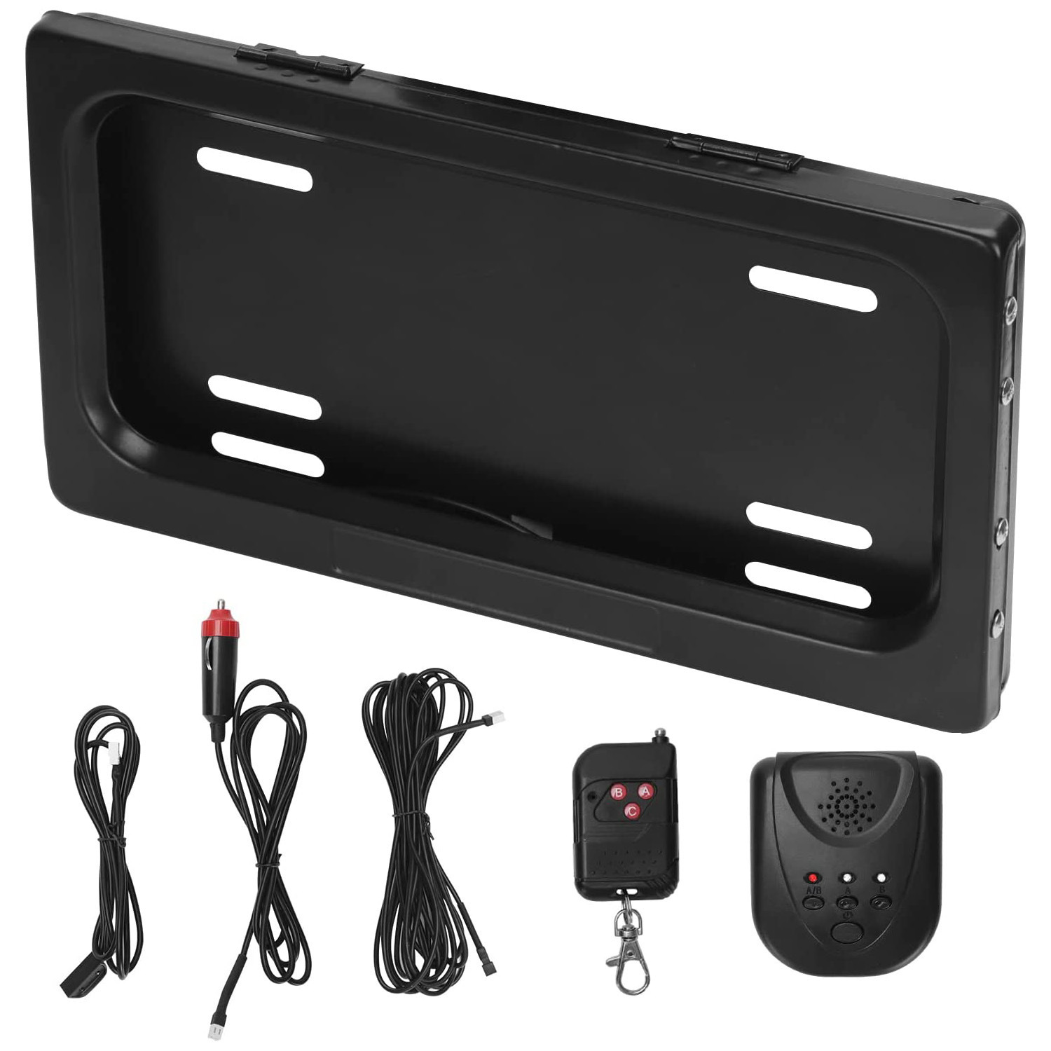 Us Standard Car Curtain License Plate Frame Cross-Border Hot Selling Us Standard Double License Plate Frame Car License Plate Frame with Remote Control License Plate Holder