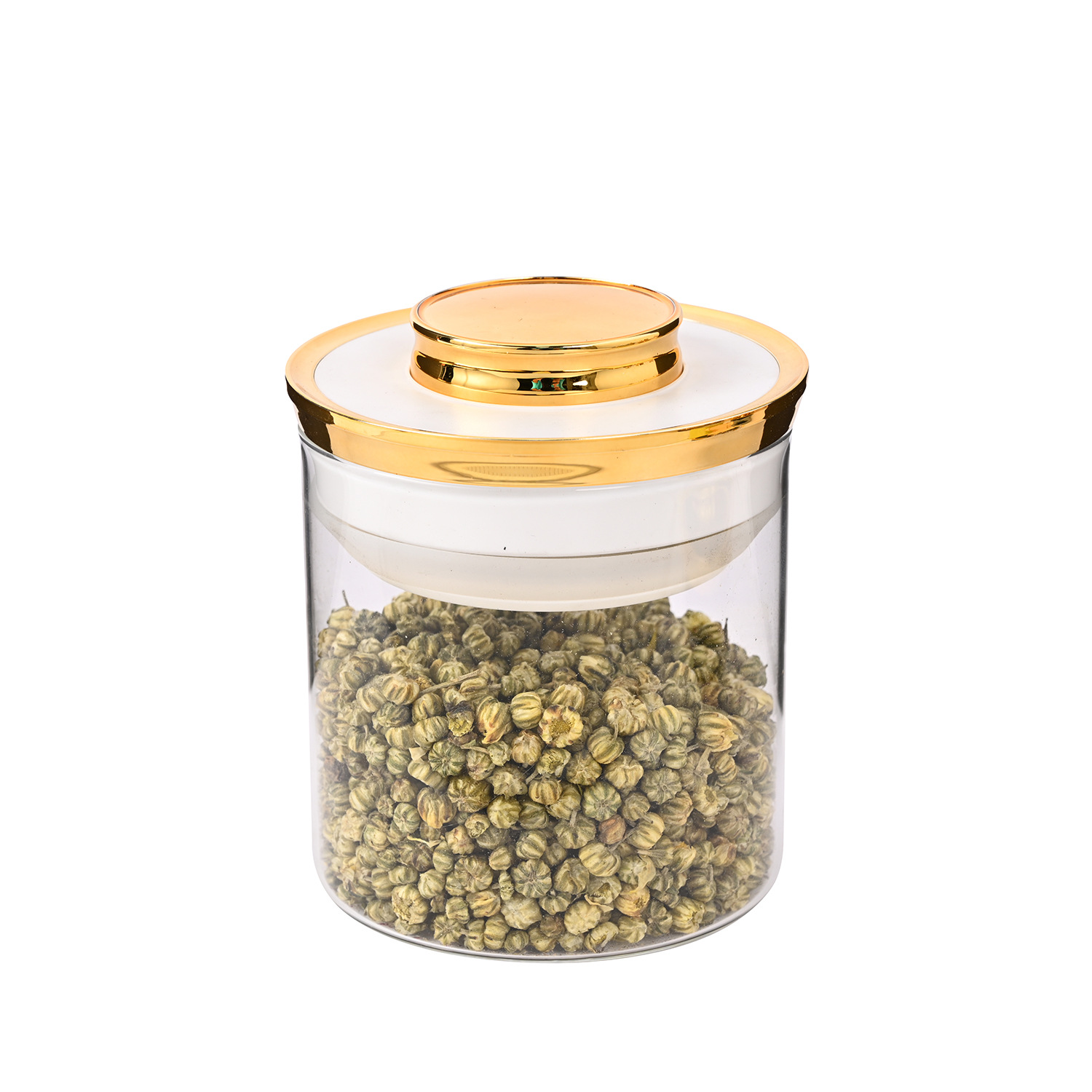 Lujo ligero hoja de ginkgo hogar alimentos té vidrio sellado tarro cocina a prueba de humedad productos secos grano sellado tarro