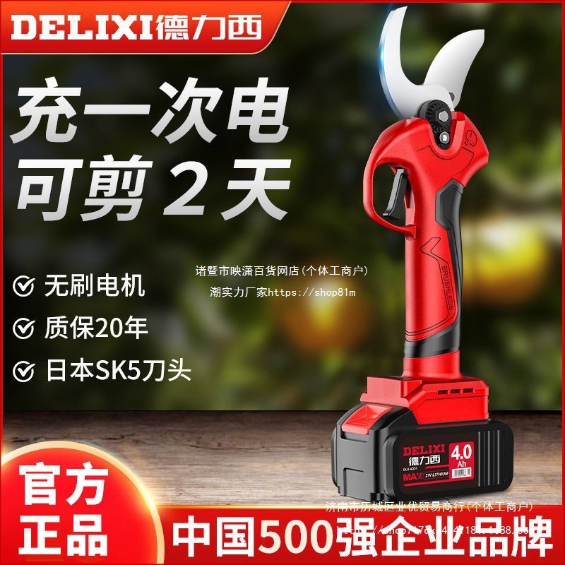 德力西电动修枝剪专业锂电剪园林桑树家用充电手持无线果树枝剪刀