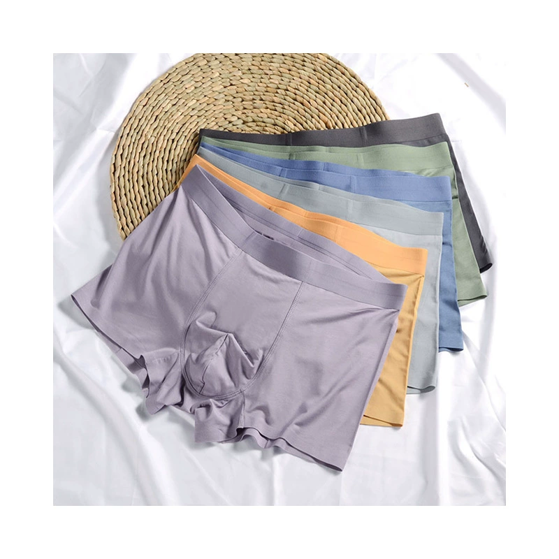 Модальный мужской underwear, бесшовные мягкие боксеры, сатиновый_MODAL, однотонные цвета, до 6XL