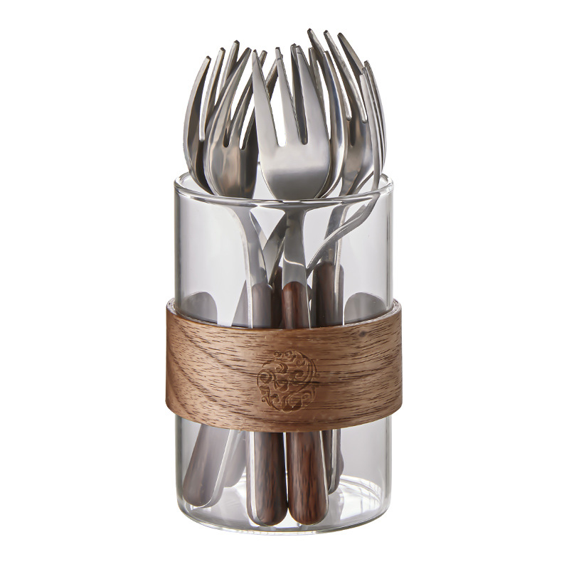 Tenedor de frutas de acero inoxidable cuchillo y tenedor de aislamiento térmico de grado alimenticio de alta calidad retro tenedor de comedor para pastel y postre set de cubiertos