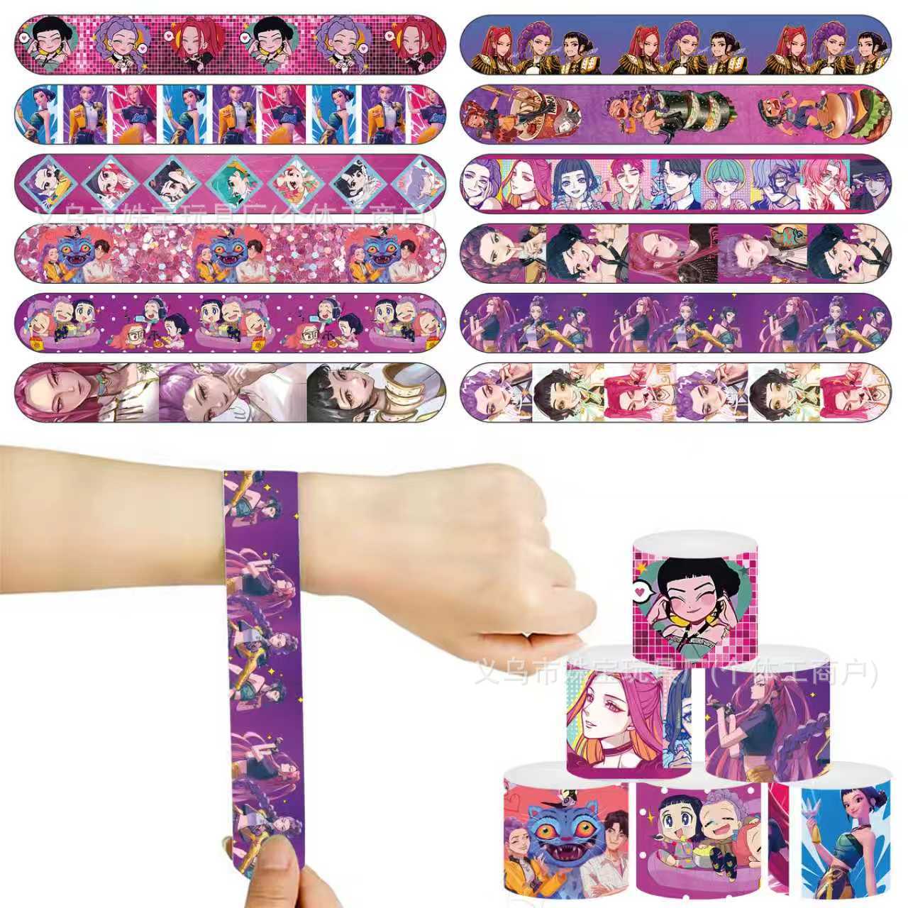 Nuevo grupo de cazadores de brujas pulsera de dibujos animados para niños pulsera de anillo de pulsera de PVC de decoración de la fiesta