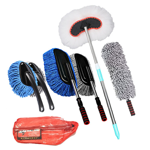 Car wash brush, car wash mitt, wax brush, extendable water pipe, long handle dusting whisk car wash brush