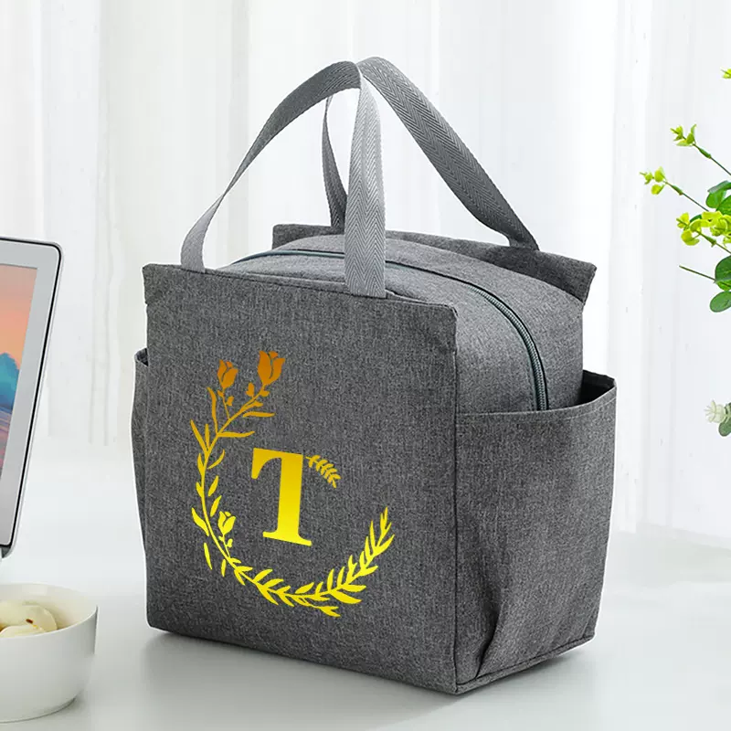 跨境新款手提饭盒袋便携式保温包大容量铝箔午餐包学生带饭便当包