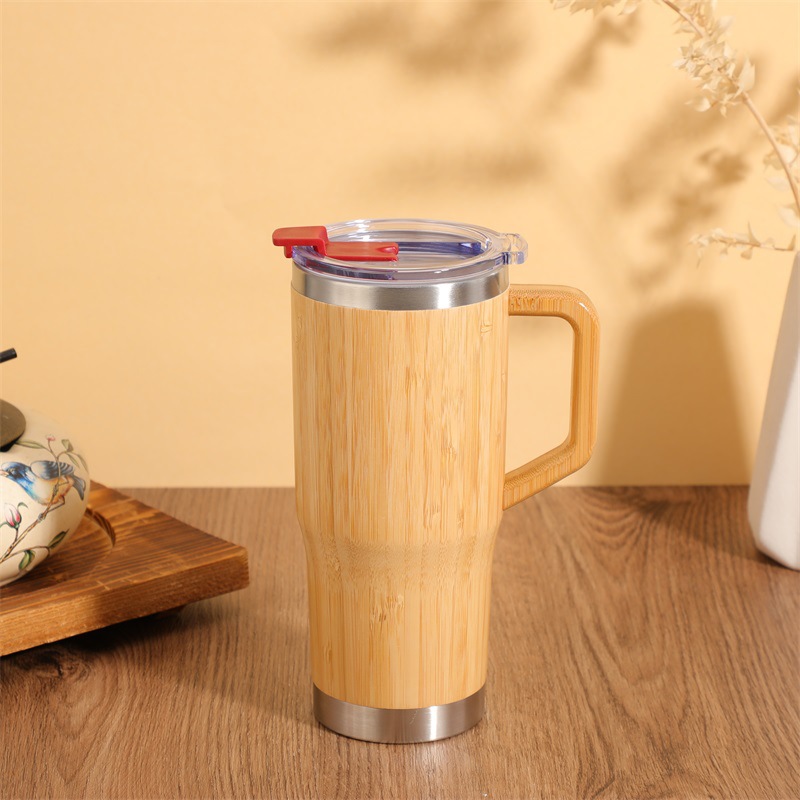 Taza de aislamiento de concha de bambú inteligente de comercio exterior 304 Taza de agua de madera de bambú Taza de bambú Concha 30 Taza de automóvil Taza de café de bambú al por mayor