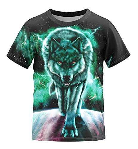 Camiseta de manga corta holgada de verano con pigmento de siete colores para niños, con estampado digital 3D de comercio exterior transfronterizo.