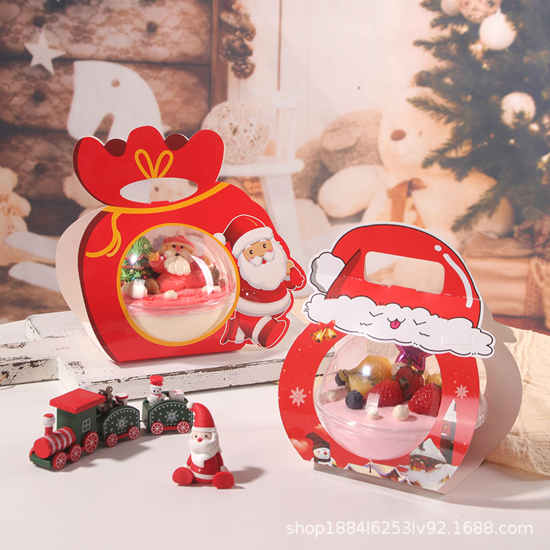 Navidad mousse bola caja de la torta Internet celebridad Nochebuena manzana caja de embalaje de galletas dulces caja de la bola de regalo portátil