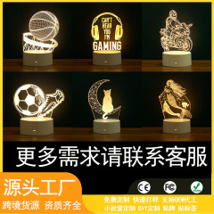 跨境3d小夜灯usb床头灯摆件led节能灯logo企业周年庆毕业纪念礼品