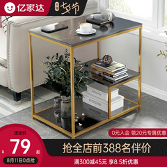 Creative small square table with drawers, bedside table for living room, minimalist and light luxury style, suitable for small households