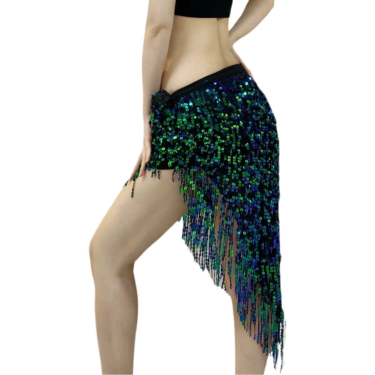 Тренировочная одежда для танца живота, поясничная цепь, ягодичный шарф, юбка с блестками, кисточка, сами, тяжелая работа, вдохновленная Y1015