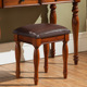 Brown leather makeup stool 388*318*420mm