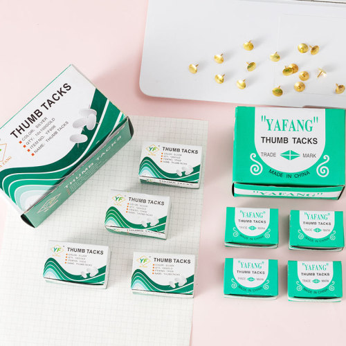 Office stationery boxed thumbtacks, nickel-plated thumbtacks, imitation gold thumbtacks, large-head nails, drawing board nails, cork nails, color nails
