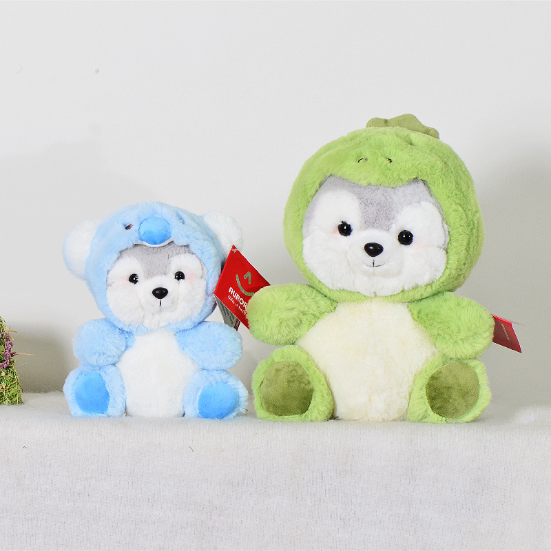 Ulura Lindo Husky muñeca transformación animal de peluche juguete cama presionando Muñeca regalo cumpleaños al por mayor