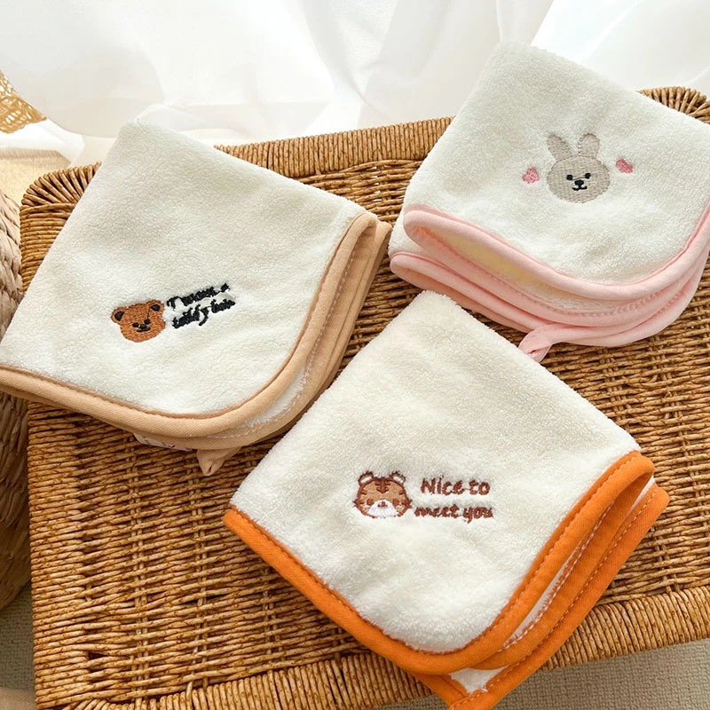 Serviettes de visage pour bébé en polaire corail douce brodées_voghion.com