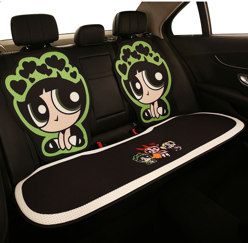 Cartoon cute women's four seasons universal breathable car cushion Apsara police Single piece Single Seat 3-piece seat cushion