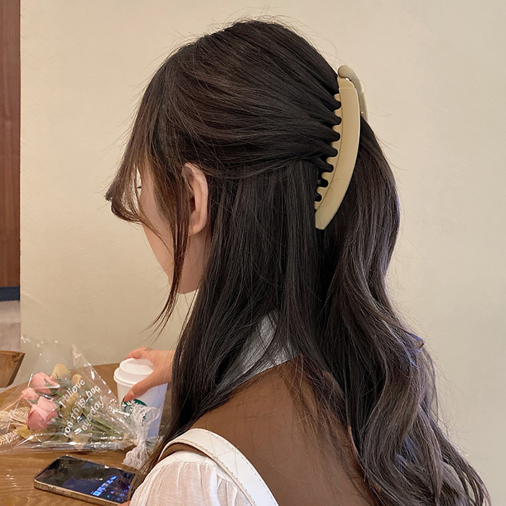 Pince banane mate pour cheveux pour queue de cheval verticale_voghion.com