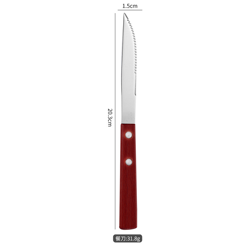 420 Acero-Color de madera oscura-Cuchillo para carne