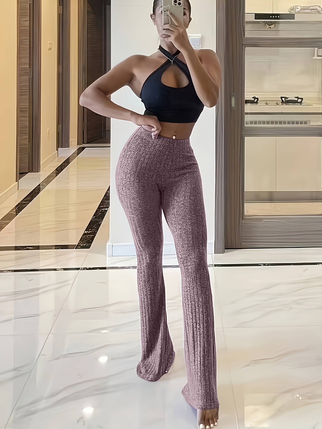 203g Weight Full Length Pants Length Polyester Fabric Type High Waist Waist Line Leggings Pants Type Micro-Elastic Elasticity Fitness, Yoga Occasion Slim Fit Type Solid Color Pattern Winter, Spring, Autumn Season Women's Gender Streetwear, Sport Style Style Women's Streetwear Sport Style Solid Color Polyester Active Bottoms Leggings 11