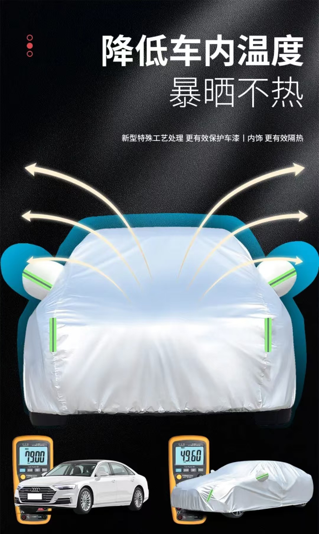 Oxford cloth car cover, sun-proof, rain-proof, heat-insulating, specially designed, thickened, suitable for all seasons, full-cover car cover