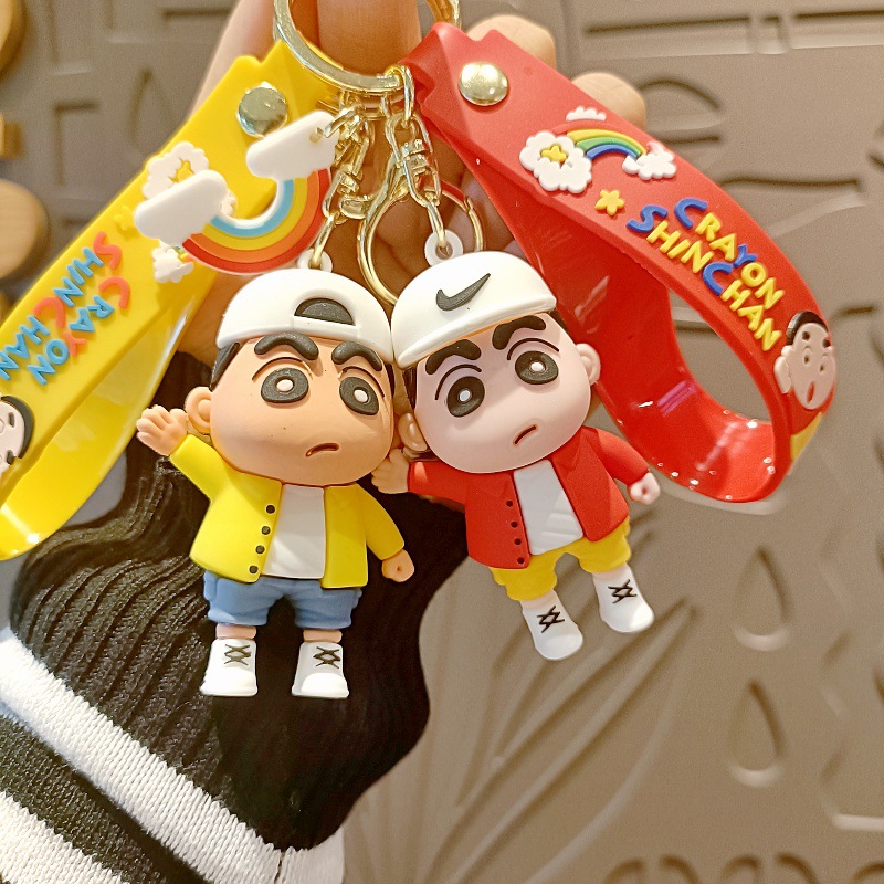 Crayon Shin-chan Cartoon Keychain Cute Doll School Bag Pendant Car Keychain Accessories Claw Machine Small Gift