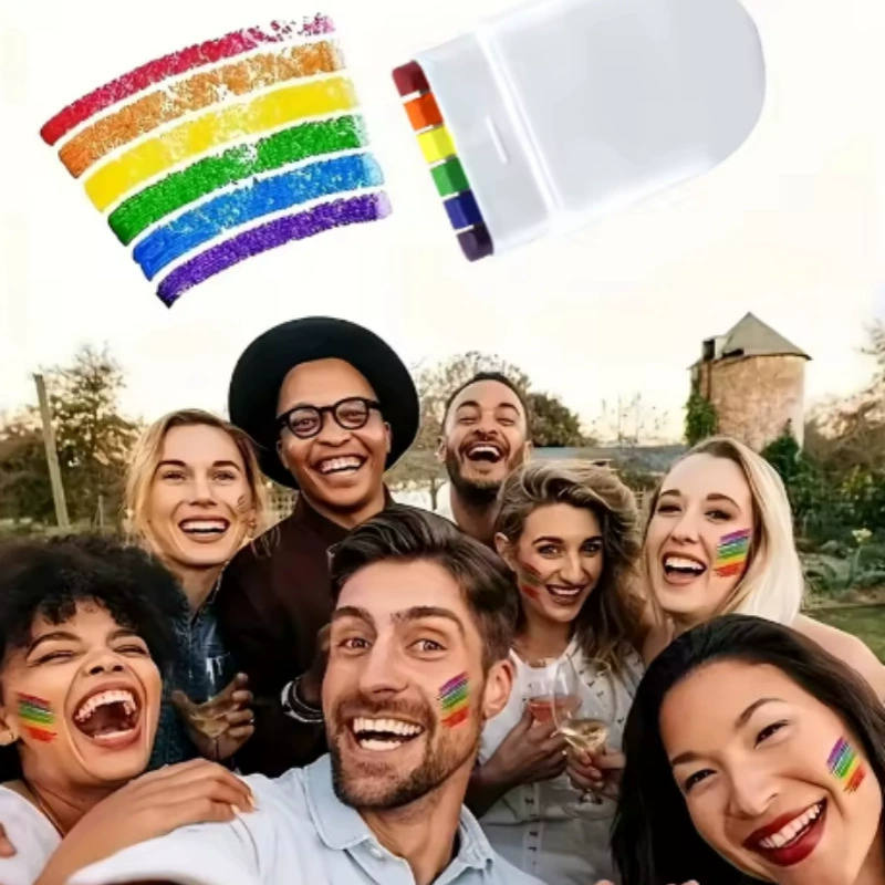 Party festivals fans makeup face color 6 -color rainbow finger painting stage painting DIY human body painting