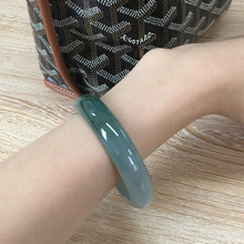 清仓随机天然缅甸翡翠手镯飘花女款复古紫罗兰糯种芙蓉种圆条女翡