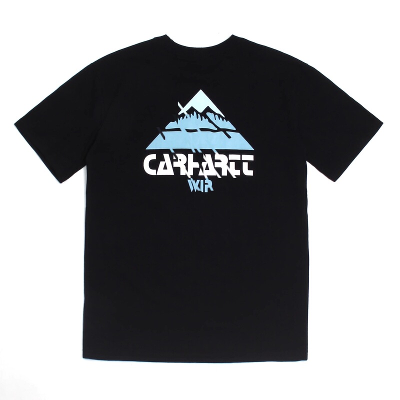 American Style Trendy Brand Carhart Short-sleeved Summer Snow Mountain Print Loose Round Neck Casual Ins Men's and Women's Couple T-shirt Top