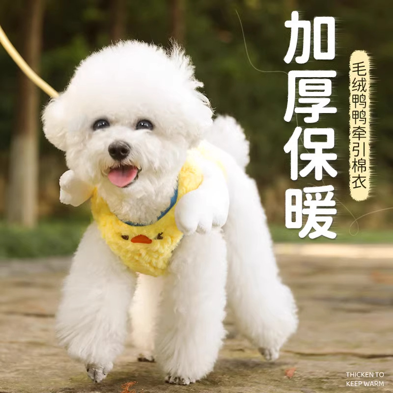 Ropa de perro otoño y invierno Teddy Bear pequeño perro fuera de cachorro tracción de gato ropa de mascotas de invierno caliente