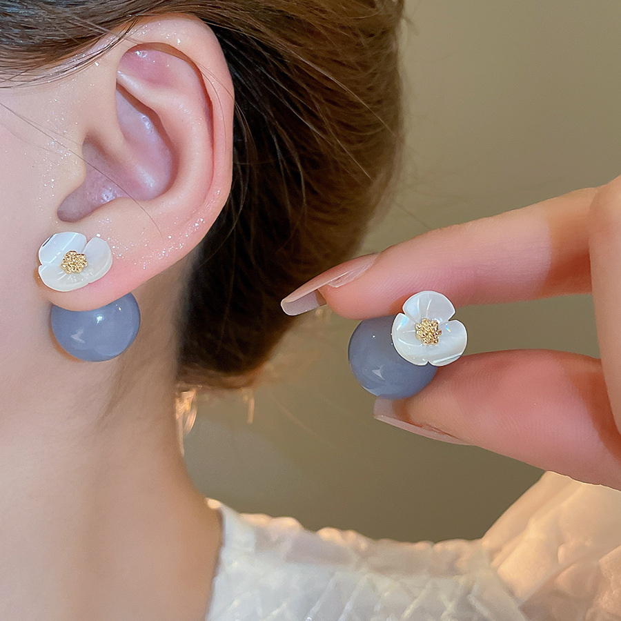 Pendientes de flores de color dopamina de verano Pendientes de todo fósforo de nicho fresco Pendientes de lujo de alta gama de moda al por mayor