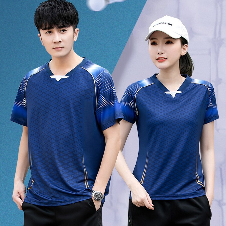 2026 New Quick-Drying Badminton T-Shirt Women's Volleyball Tennis Table Tennis Jersey Men's Short-Sleeved Sports Team Uniform Customization