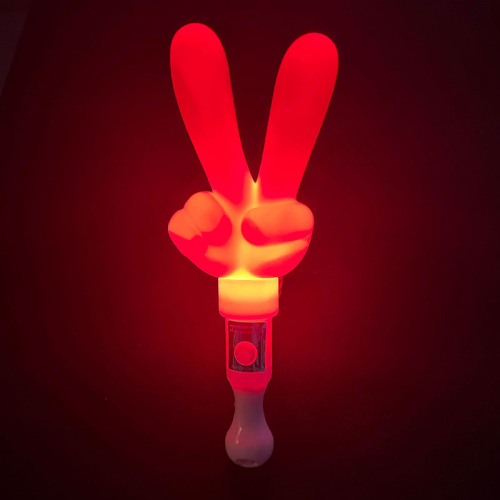 Glitter finger stick, glowing OK stick, heart glow stick, concert event cheering props, label logo wholesale