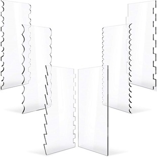 Cake Scraper 6-Piece Set Transparent Acrylic Cream Smooth Cake Scraper Stripesd Edge Cake Scraper