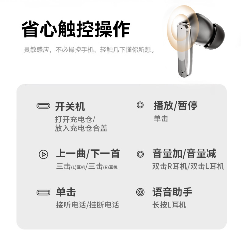 爆款跨境A89无线入耳式降噪高音质超长续航AI翻译156国家耳机
