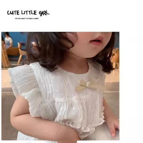 Girls' 2025 Summer Dresses for Baby Girls Princess Dresses Trendy Puffed Dresses for Young Children Baby Dresses Thin Version