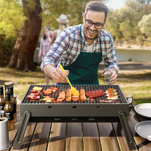 Barbecue grill outdoor carbon barbecue stove household charcoal indoor heating skewers small barbecue commercial smokeless barbecue brazier