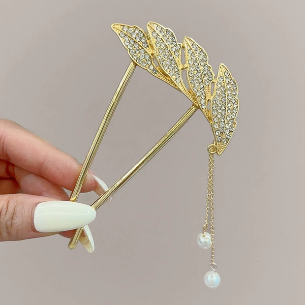 Golden diamond Chinese hairpin