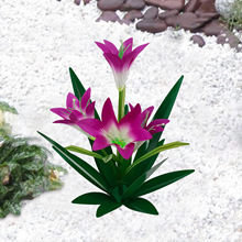 跨境龙舌兰花金属创意摆件铁质工艺品户外庭院LED仿真百合花装饰