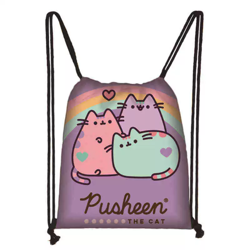 Рюкзак учебный Pusheen Fat Jimao с принтом периферийного типа, через стекло, зарубежная торговля, школьный рюкзак