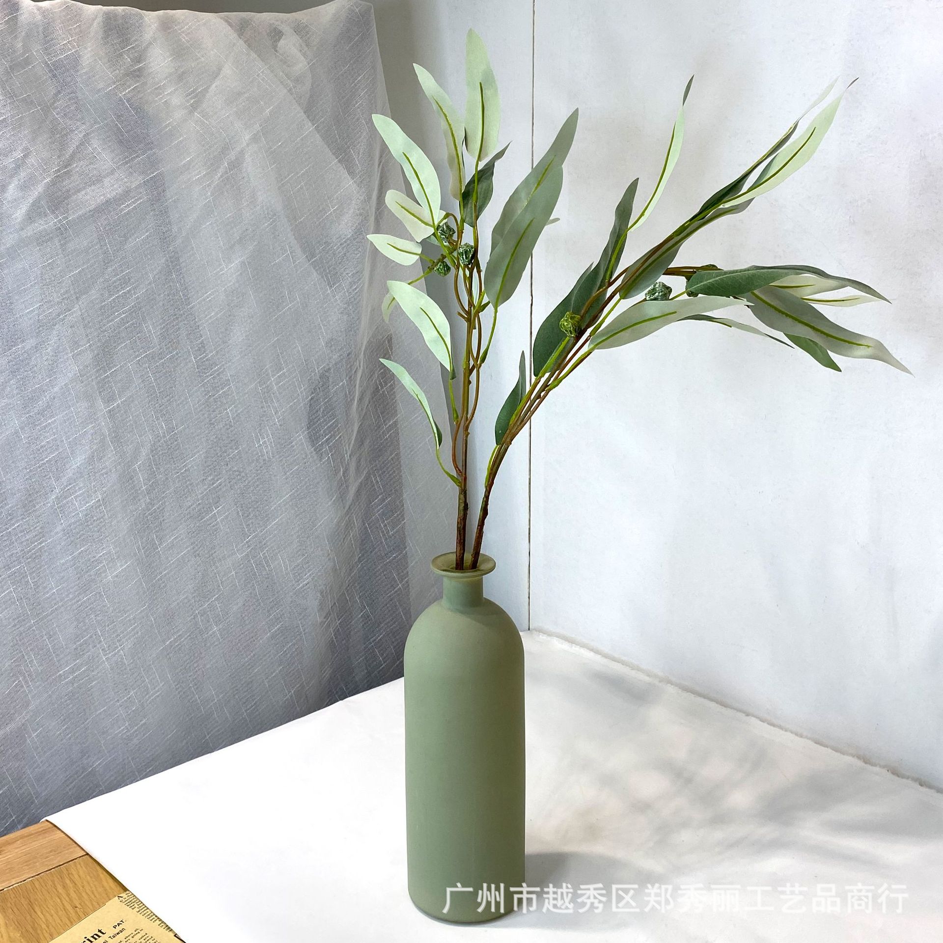 桉树叶小单枝 人造仿真花绿植 酒店卧室桌花 家居橱窗摆件 工厂直