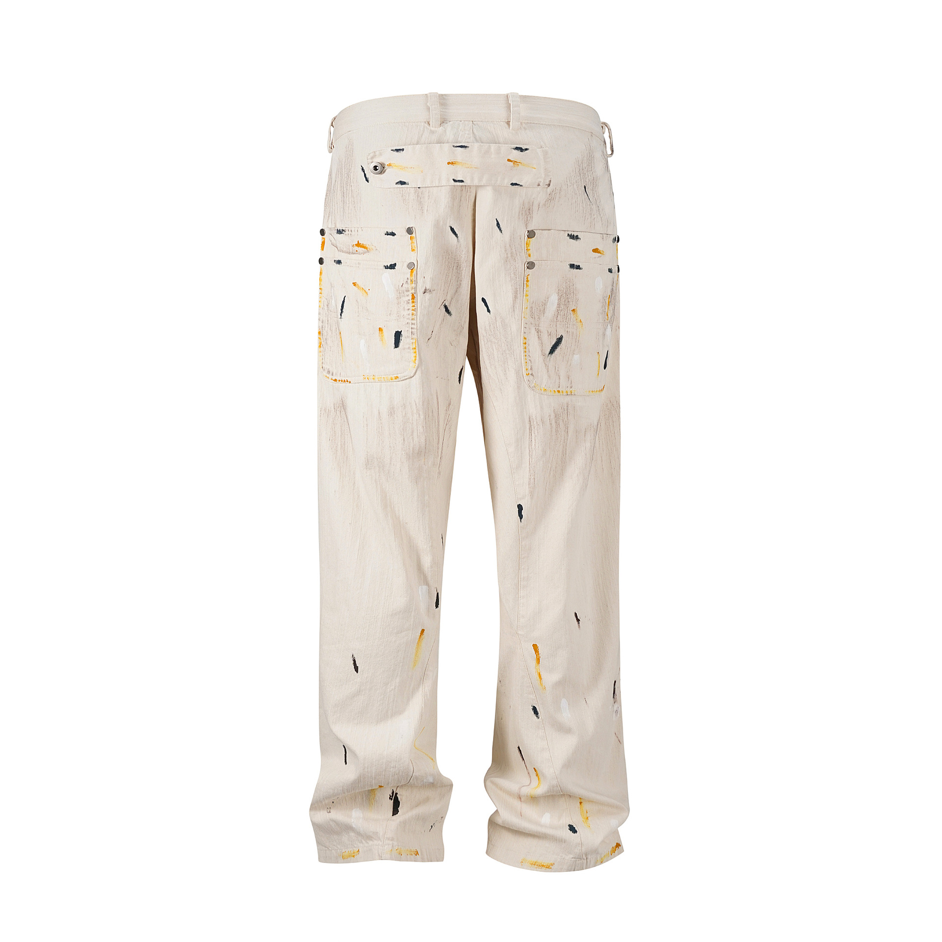 Men's Clothing high street washed loose wide leg 3 painter pants stacked jeans _voghion.com